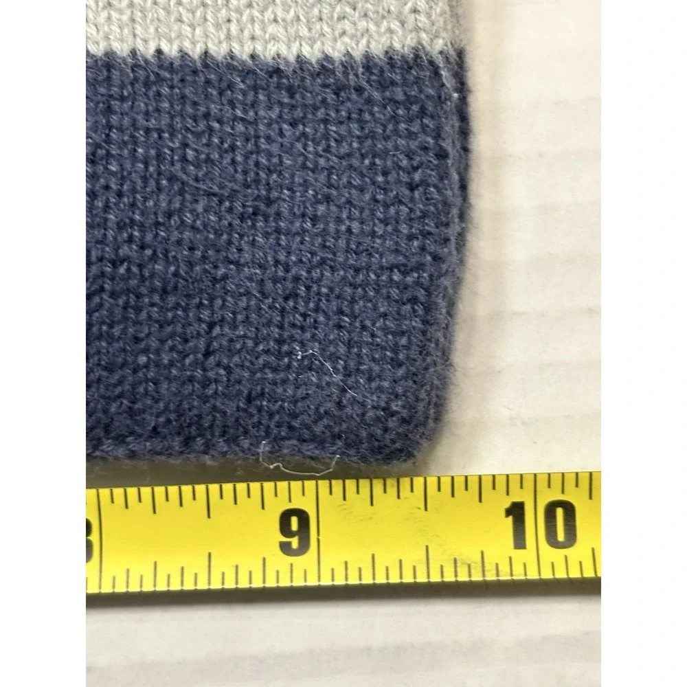 Tommy Hilfiger Varsity H Knit Scarf Navy Yellow Gray Cotton Winter Scarf 72